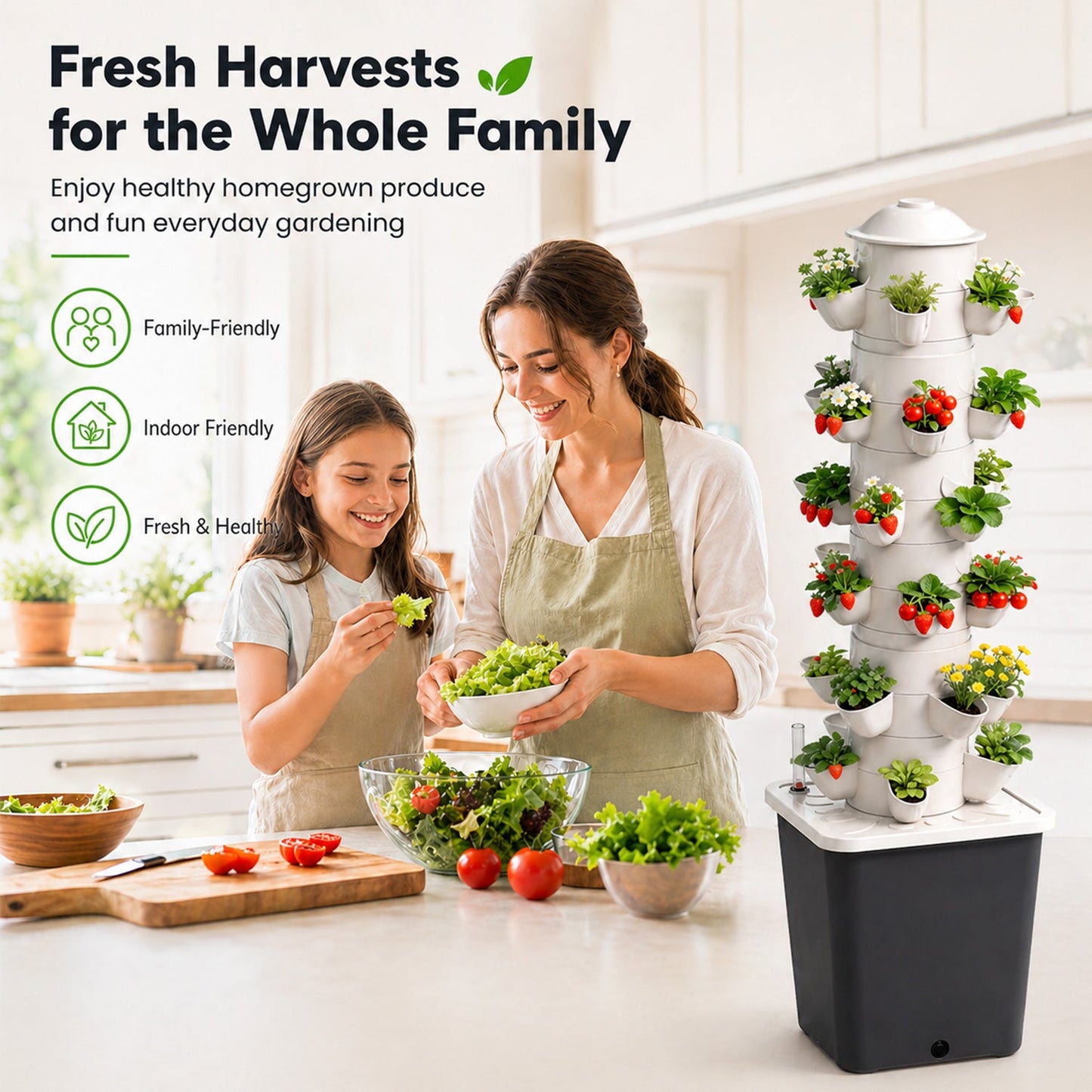 Vertical hydroponic tower for family-friendly indoor harvests in South Africa