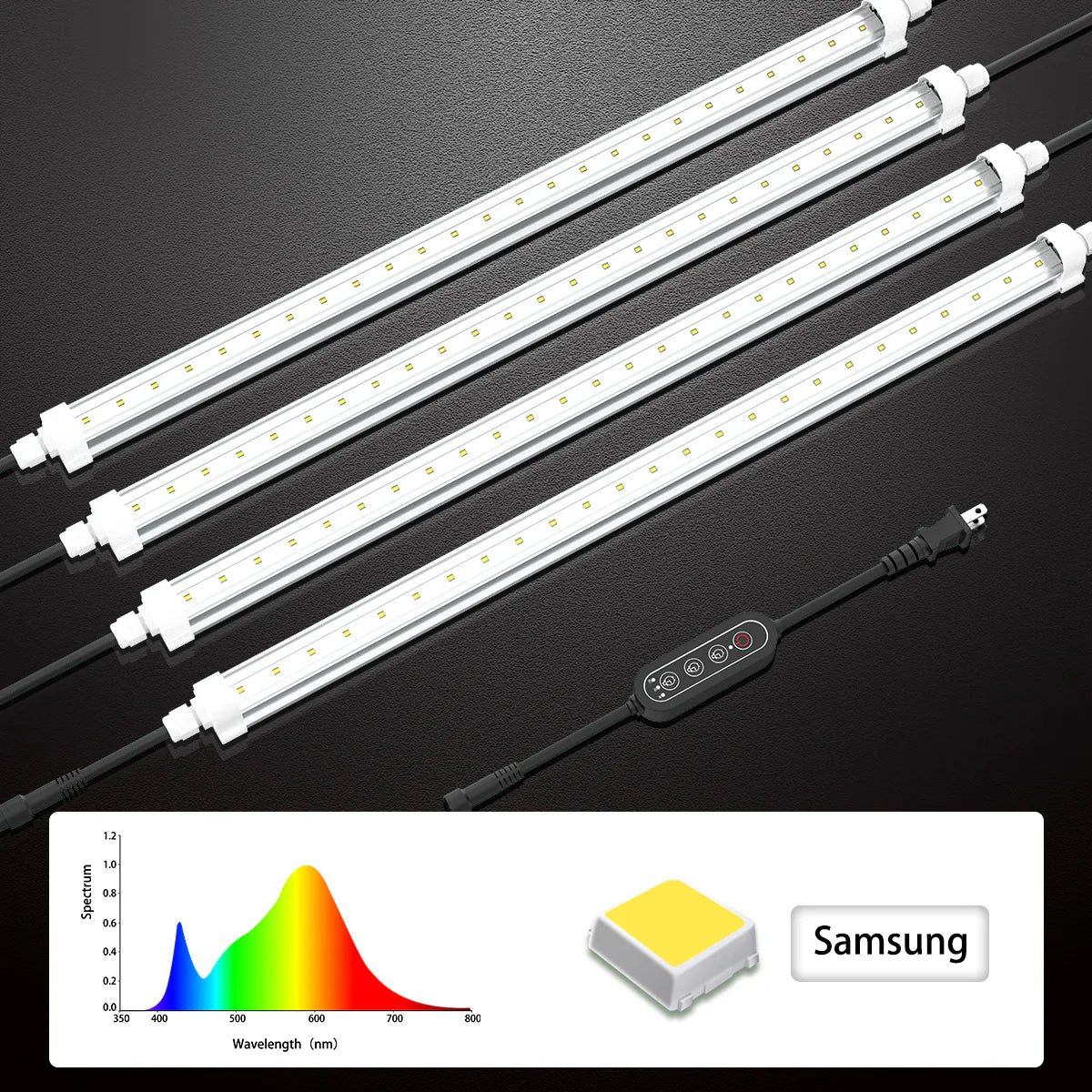 T8 LED Tube Grow Lights - Full Spectrum Samsung LED's for Seedlings, Microgreens, Herbs, Cloning & Indoor Plants