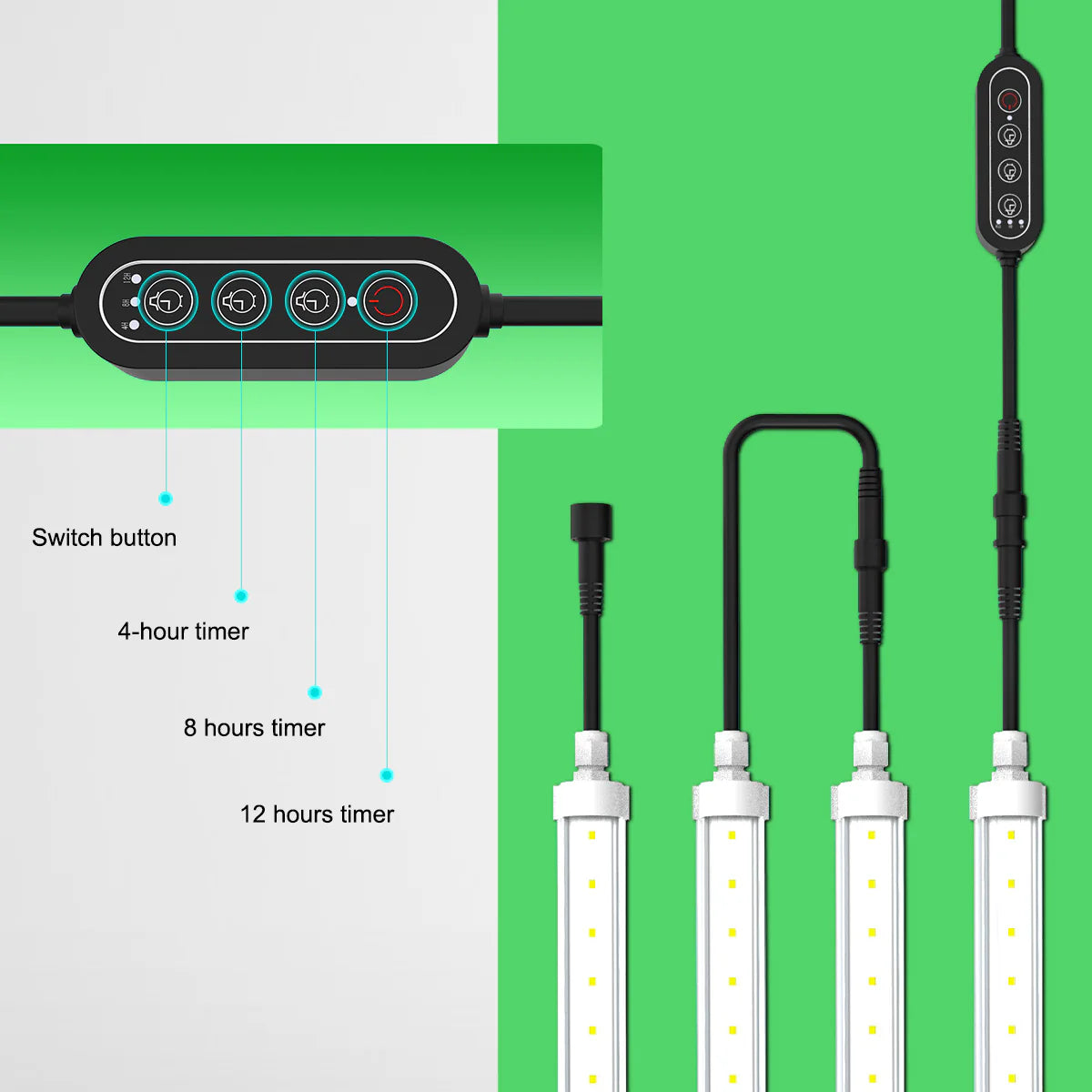 T8 LED Tube Grow Lights - Full Spectrum Samsung LED's for Seedlings, Microgreens, Herbs, Cloning & Indoor Plants