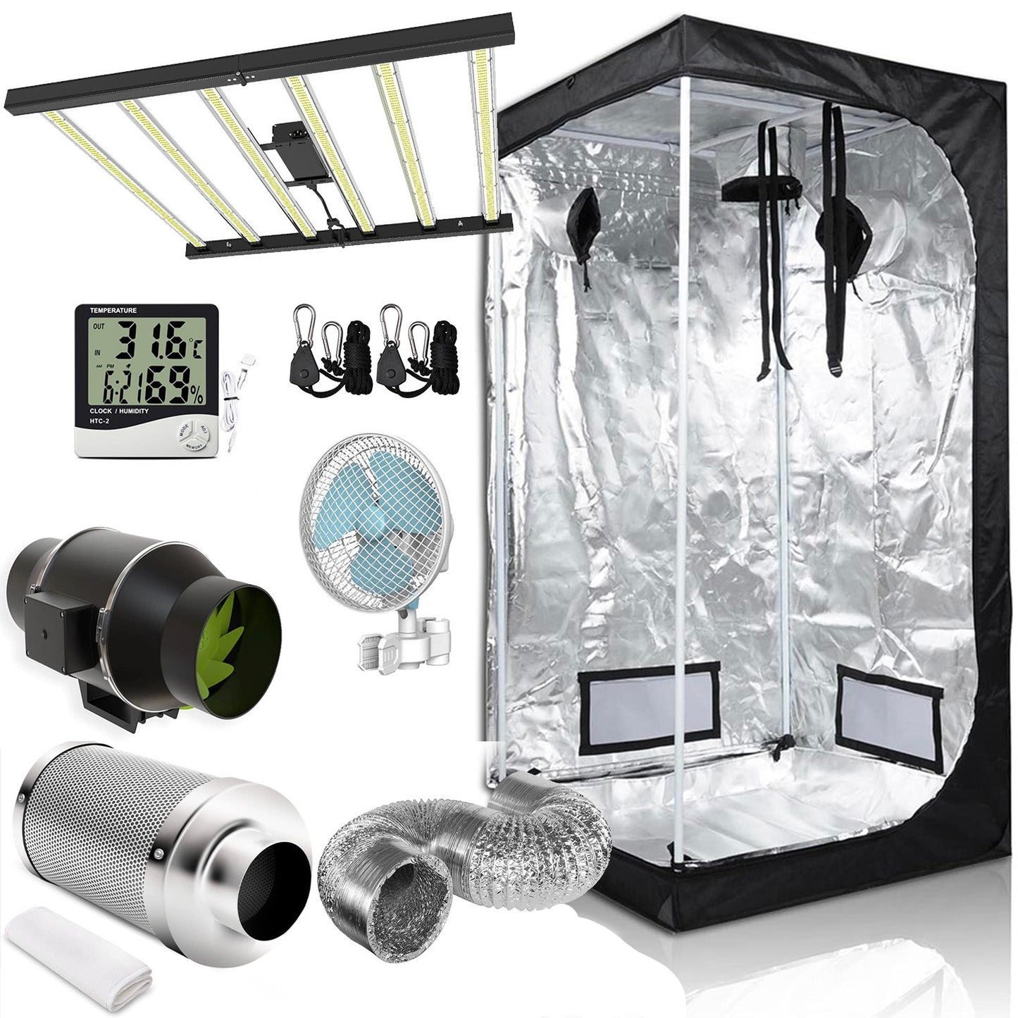 720W Samsung LED Kingpin Grow Tent Kit - With Integrated Touchscreen Master Controller