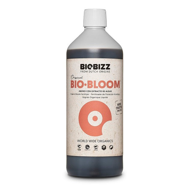 BioBizz Bio Bloom product bottle on a white background