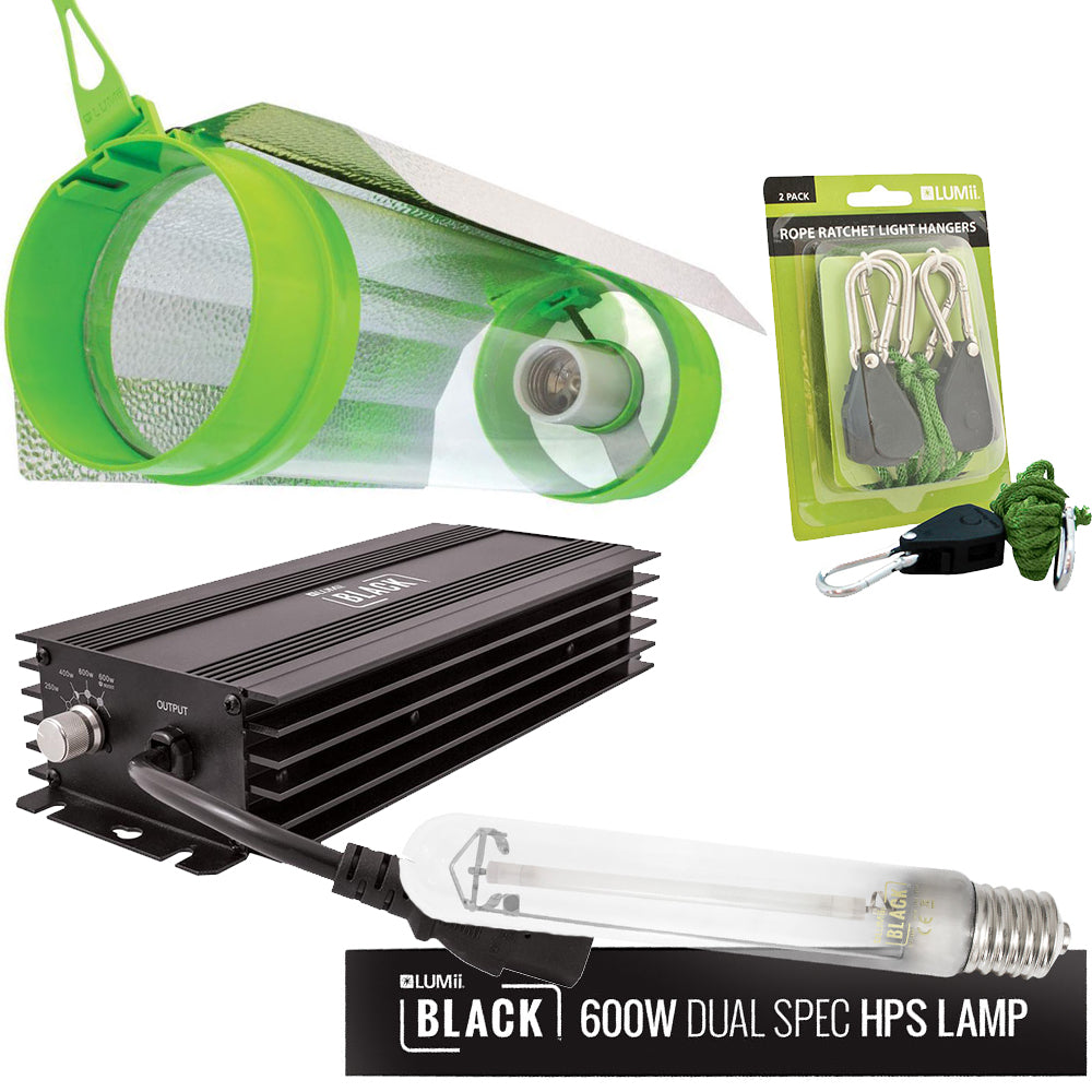 600W Air-Cooled HPS Electronic Grow Light Kit (Dimmable)