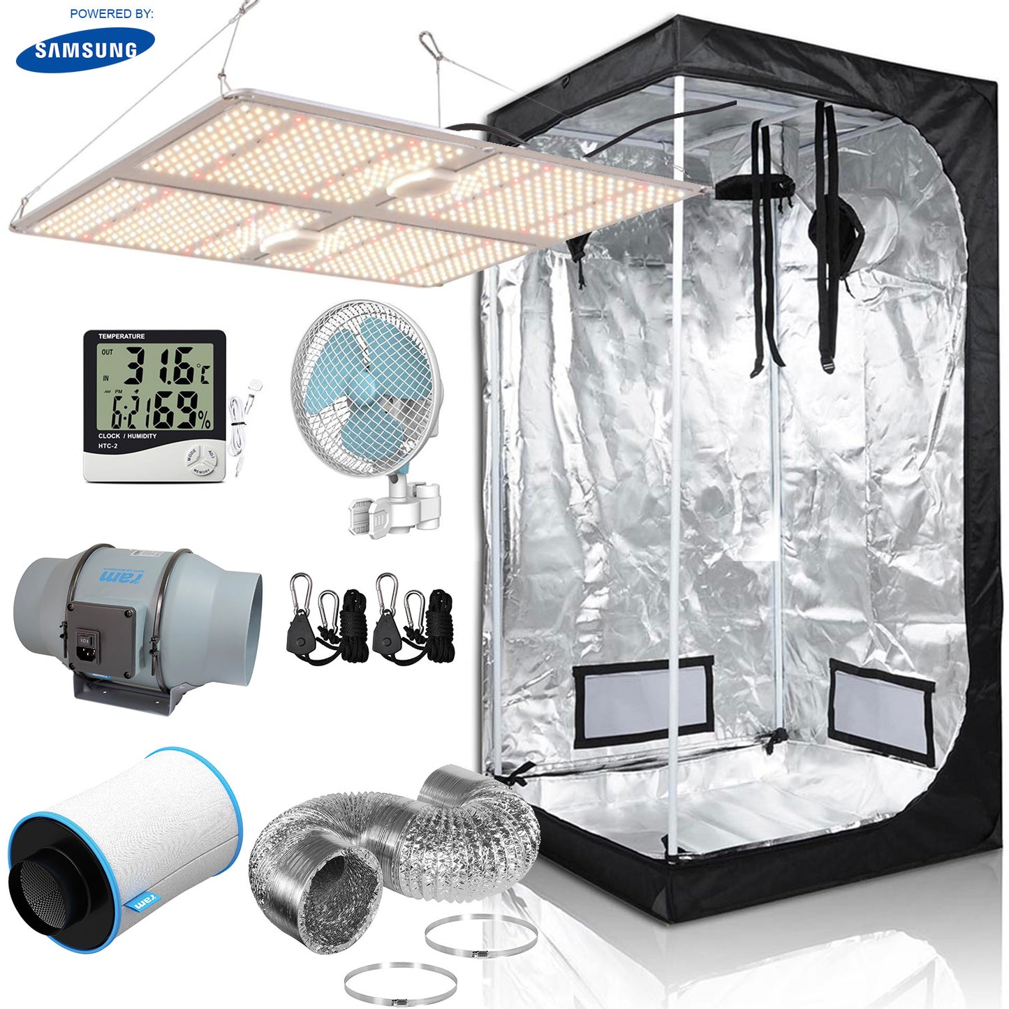 450W LED Kingpin Grow Tent Kit (1x1x2m)