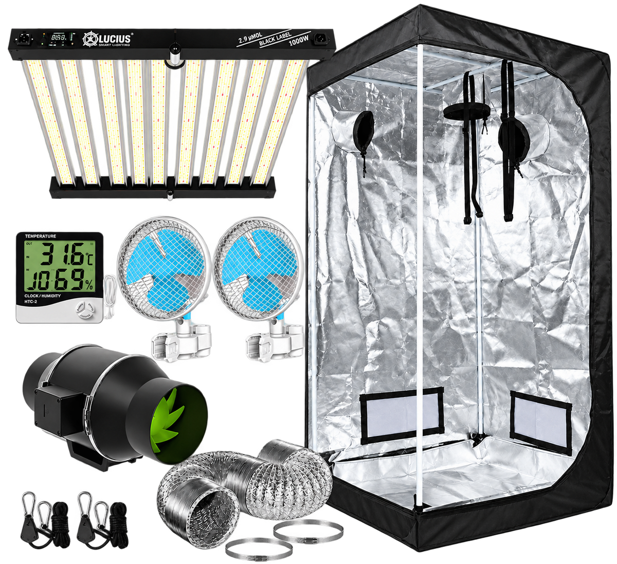 1000W LED Kingpin Grow Tent Kit (1.5mx1.5mx2m)