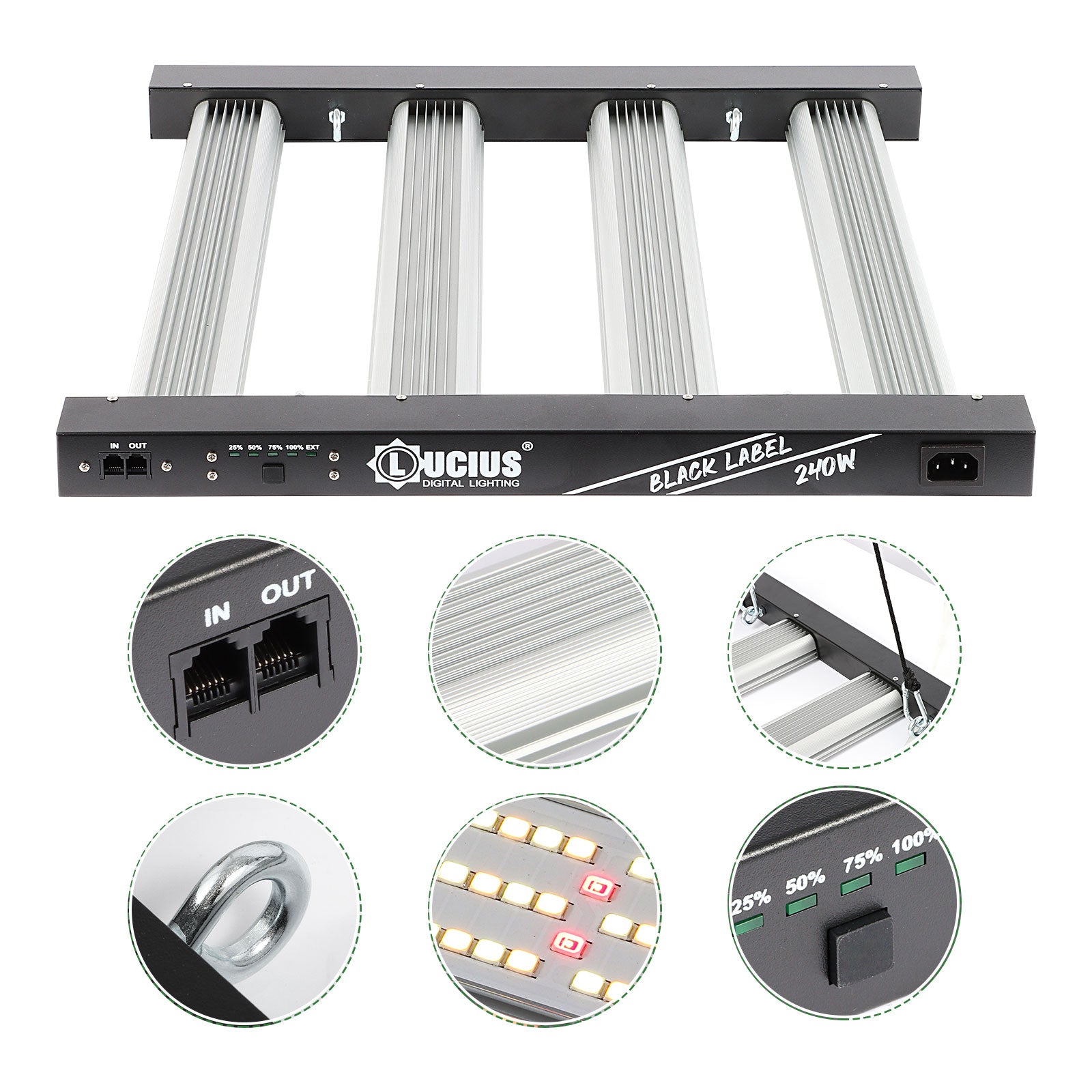 240W Samsung LM281B LED Grow Light | Lucius Black Label – Plant Living