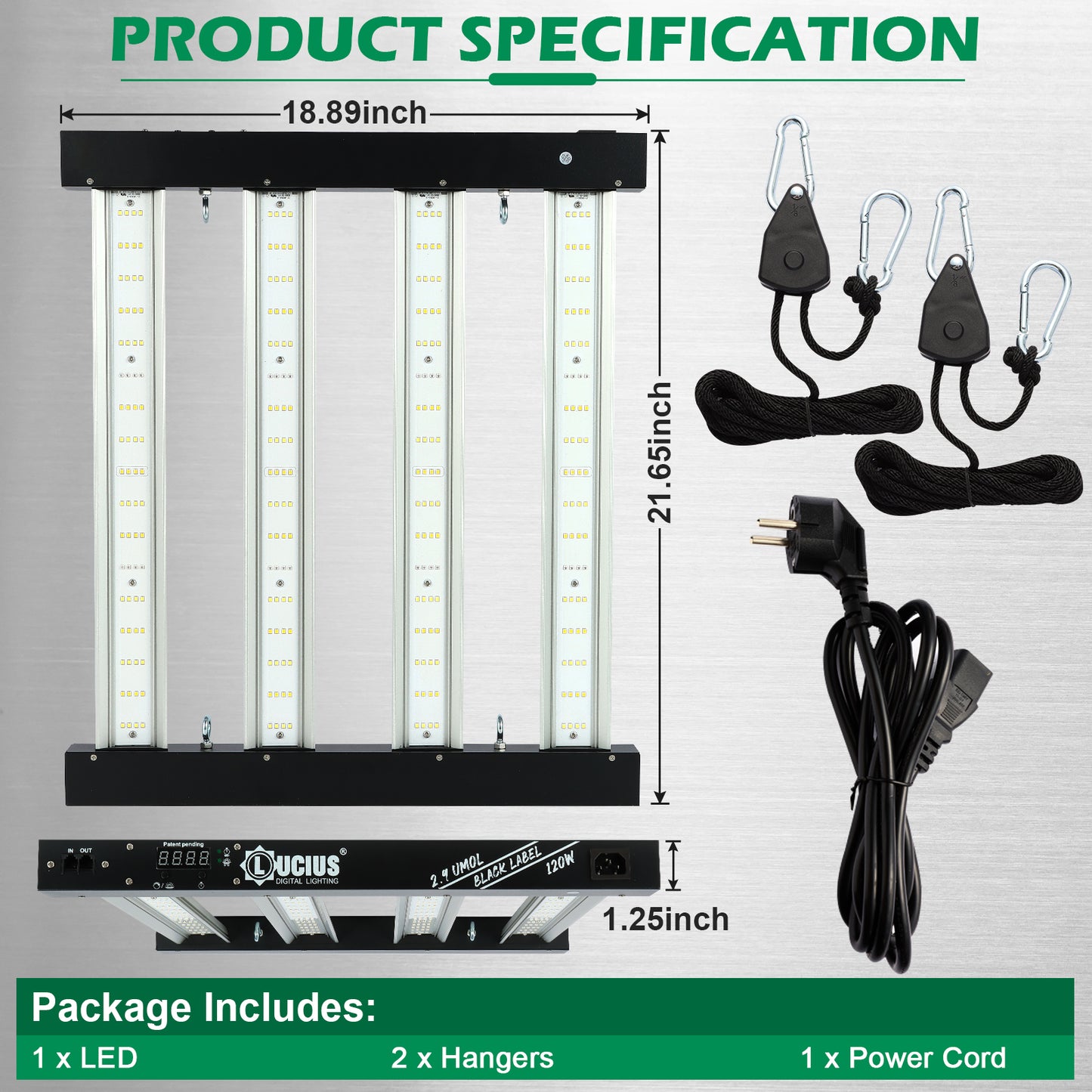 120W Samsung LM281B LED Grow Light | Lucius Black Label