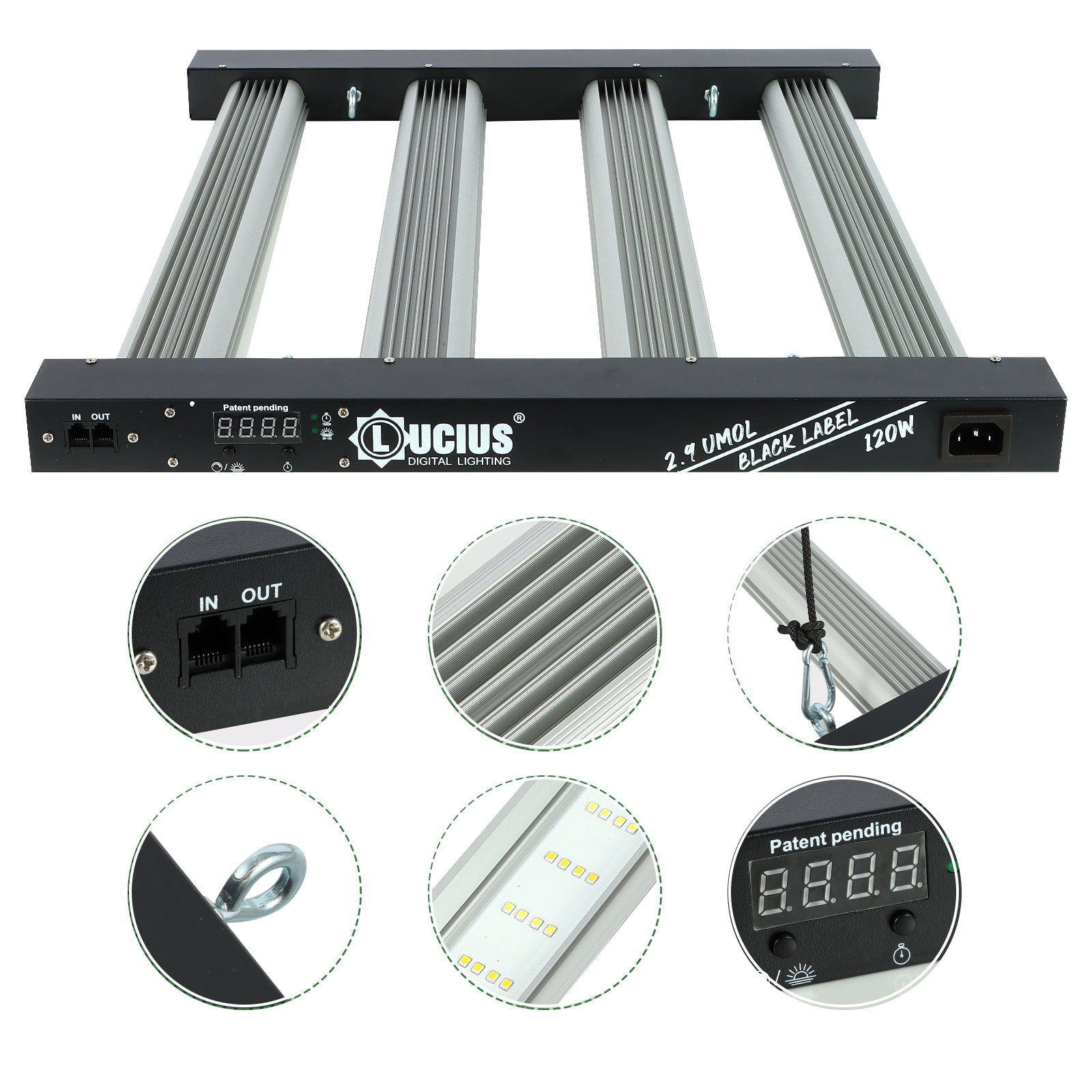 120W Samsung LM281B LED Grow Light | Lucius Black Label – Plant Living