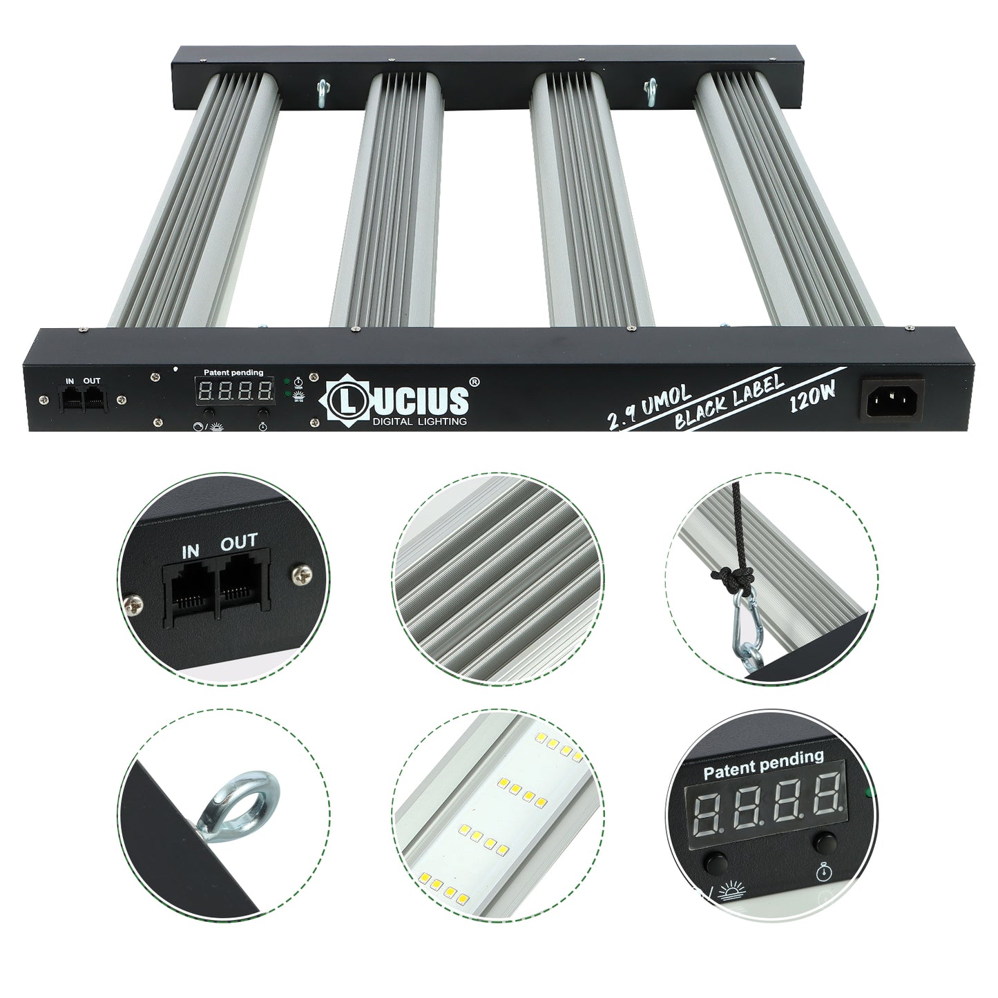 120W Samsung LM281B LED Grow Light | Lucius Black Label