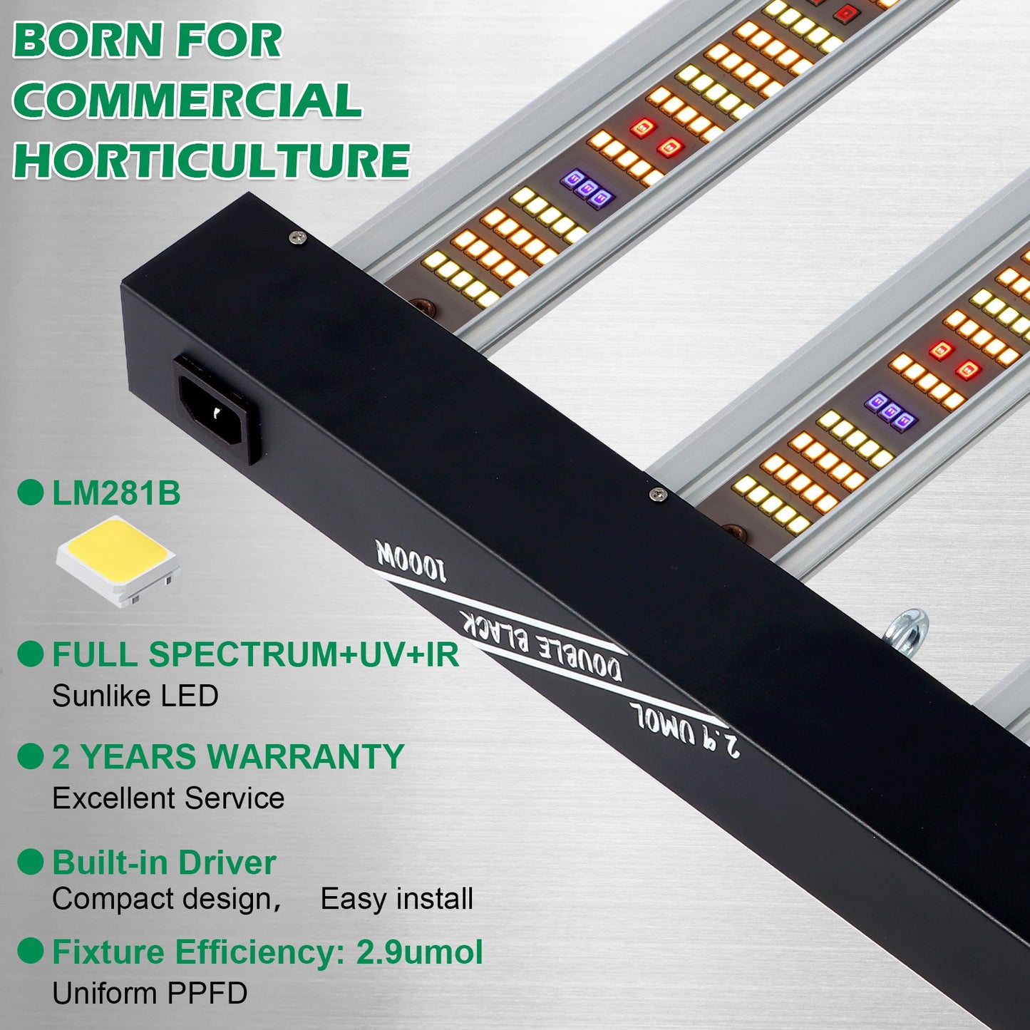 1000W Samsung LM281B LED Grow Light +UV+lR