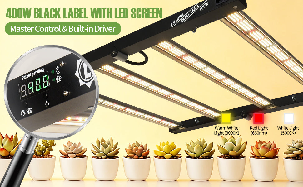 400W Samsung LM281B LED Grow Light | Lucius Black Label – Plant Living