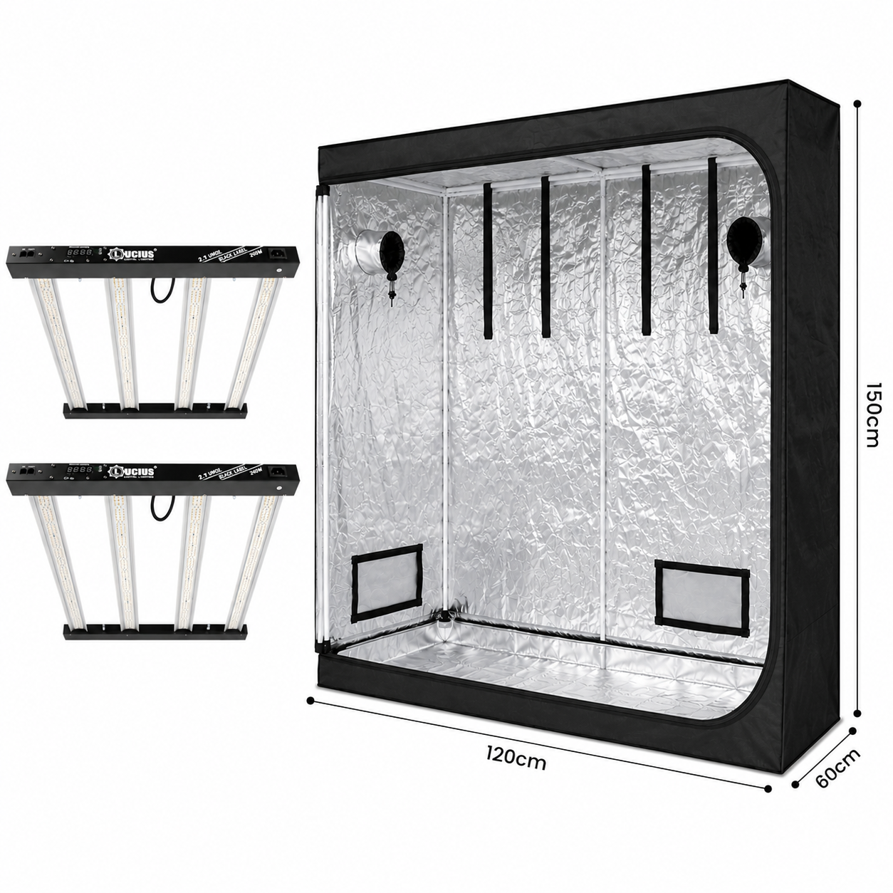 480W Grow Tent Kit (1.2mx0.6mx1.5m tent)