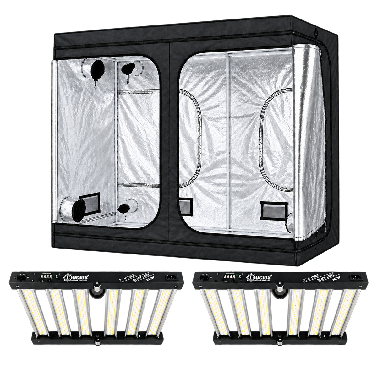 800W Grow Tent Kit (2.4mx1.2mx2m)