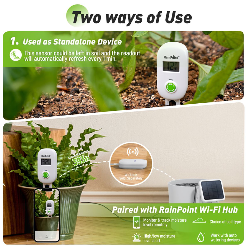RainPoint Smart WiFi Digital Soil Moisture Meter