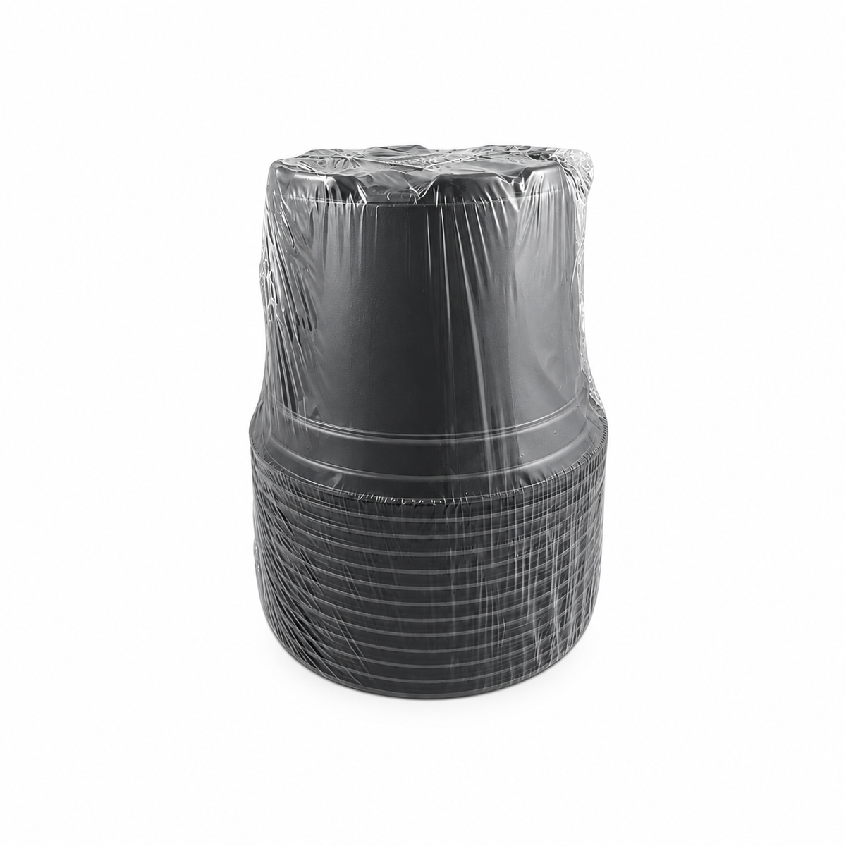 10.5cm black round plastic nursery pots, pack of 12