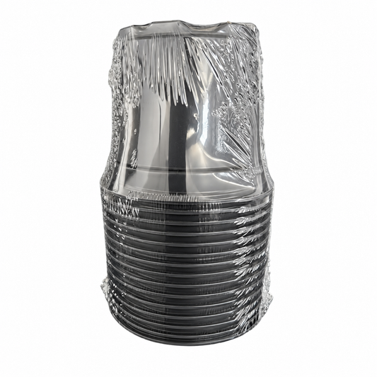 9cm black round plastic nursery pots, pack of 15