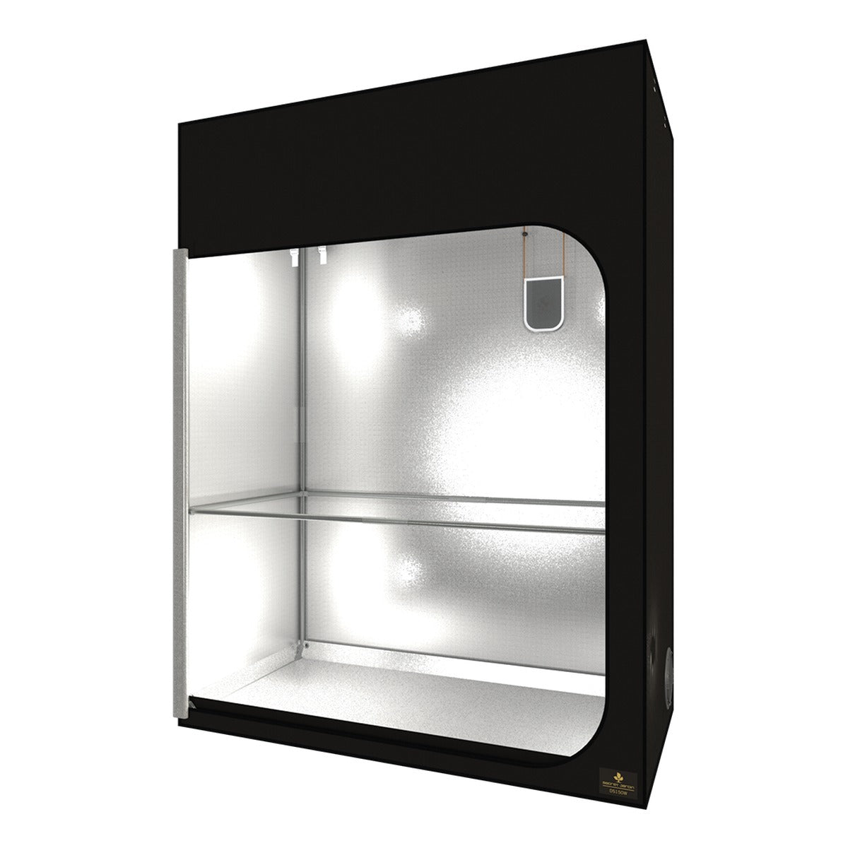 Secret Jardin Dark Street 150W grow tent, angled view showing reflective Mylar interior